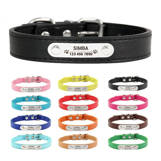 Personalized Dog Collar Name Carved ID - Pawsitive Cuddles