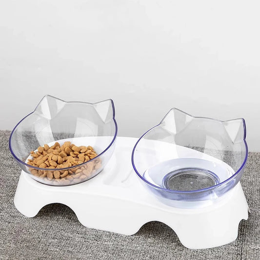 Double pet feeder Bowl With Stand - Pawsitive Cuddles