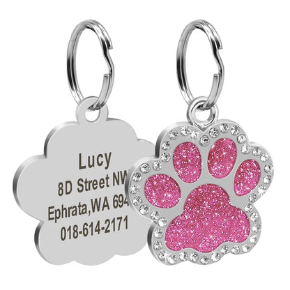 Rhinestone Name Tag for Dogs & Cats - Pawsitive Cuddles