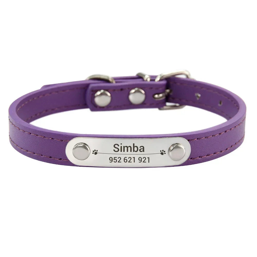 Personalized Dog Collar Name Carved ID - Pawsitive Cuddles