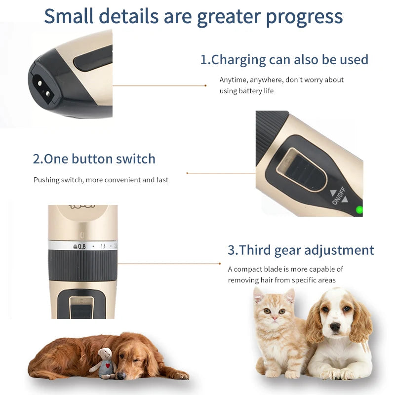 USB Rechargeable Silent Pet Hair Clipper - Pawsitive Cuddles