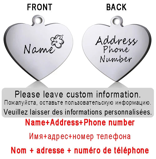 ustom Heart-Shaped Pet ID Tag - Pawsitive Cuddles
