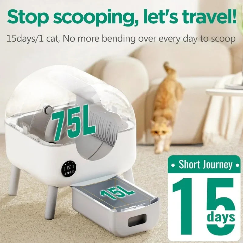 Self-Cleaning, APP Remote Control Cat Litter Box - Pawsitive Cuddles