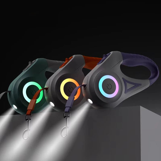 Automatic Retractable Dog Leash with Led Flashlight - Pawsitive Cuddles