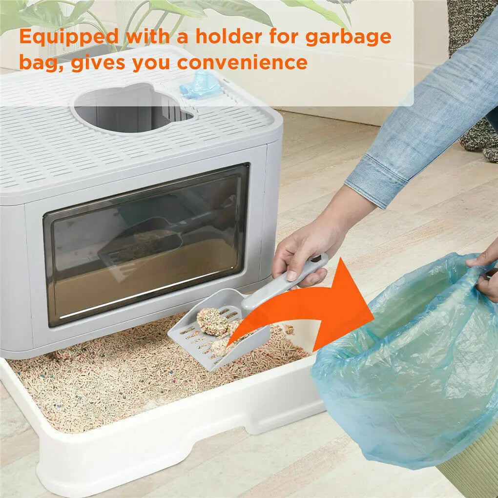 Foldable Cat Litter Box Front Entry & Top Exit - Pawsitive Cuddles