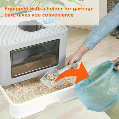 Foldable Cat Litter Box Front Entry & Top Exit - Pawsitive Cuddles