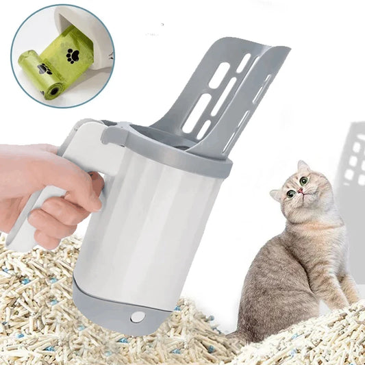 Cat Litter Shovel Scoop with Refill Bag For Pet Filter Clean Toilet Garbage Picker Cat Supplies Cat Litter Box Self Cleaning - Pawsitive Cuddles