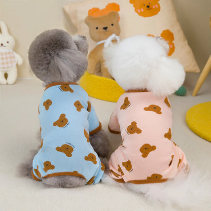 Cute Bear Print Four-Legged Outfit - Pawsitive Cuddles