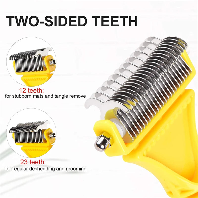 2-Sided Stainless Steel Pet Grooming Brush - Pawsitive Cuddles