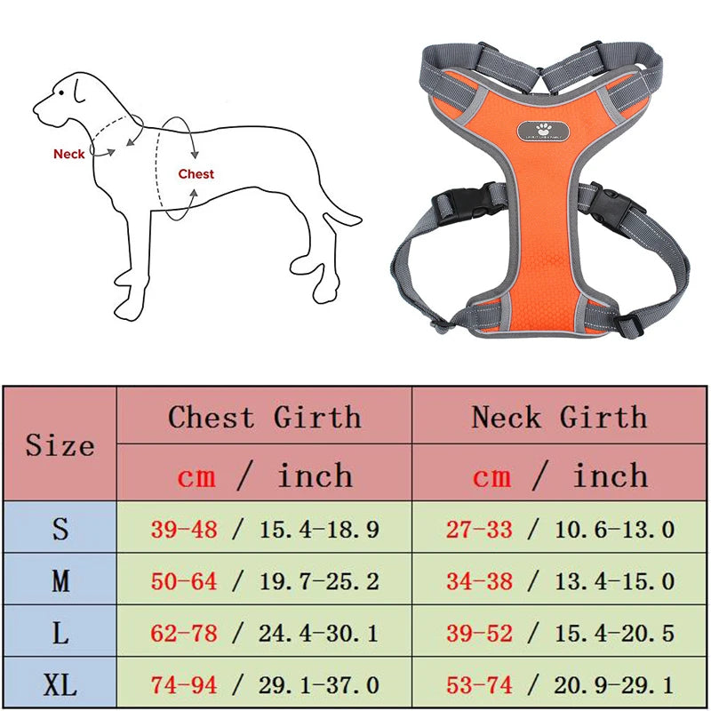 Dog Harness Vest Breathable Adjustable Reflective - Pawsitive Cuddles