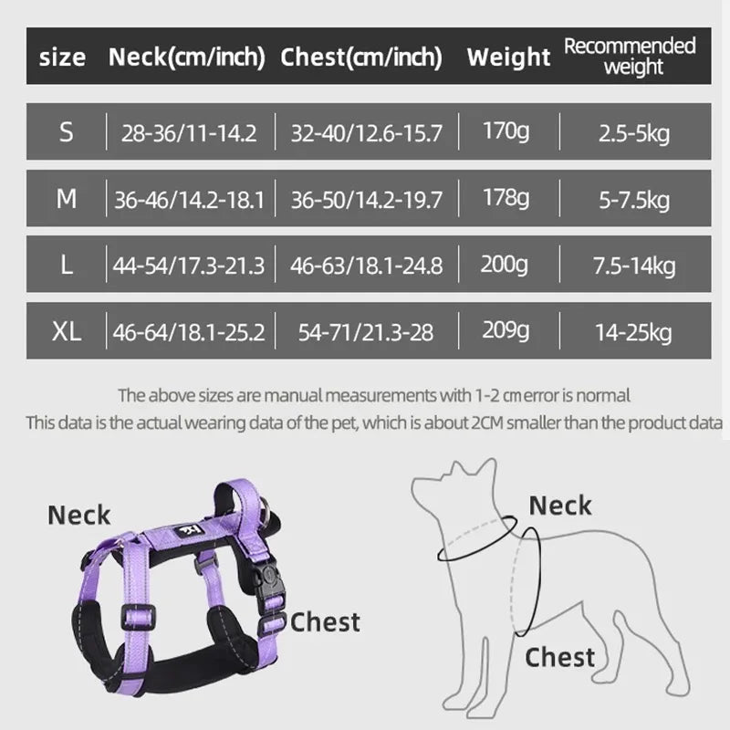 Dog Harness Reflective Adjustable Vest - Pawsitive Cuddles