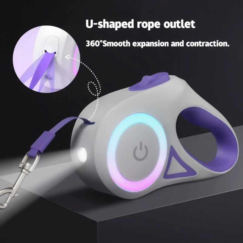 LED Retractable Dog Leash with light - Pawsitive Cuddles