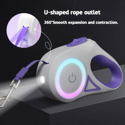 LED Retractable Dog Leash with light - Pawsitive Cuddles