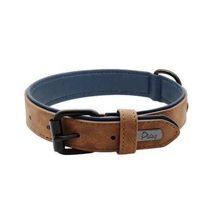 Soft Padded Real Leather Collar for Big Dogs - Pawsitive Cuddles