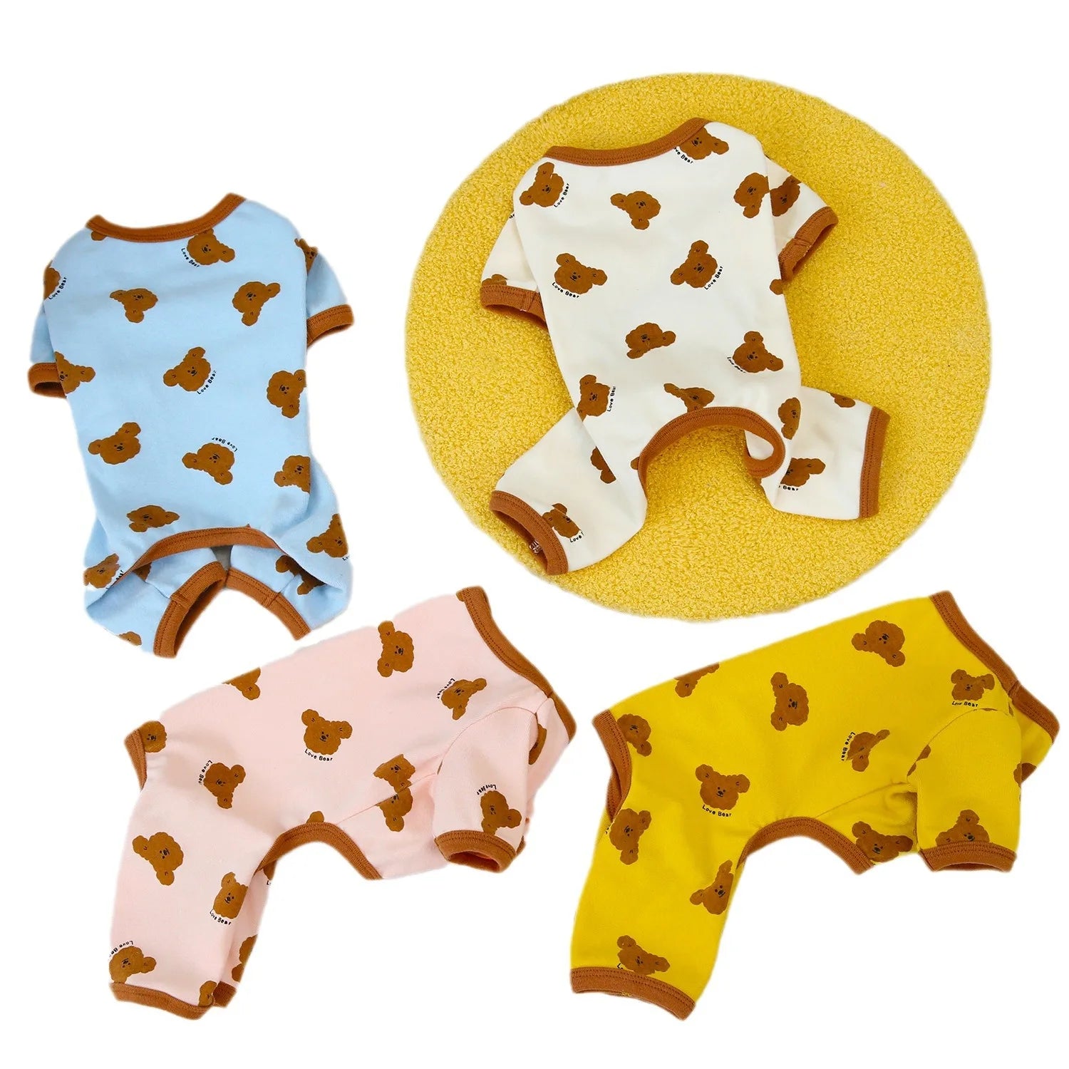 Cute Bear Print Four-Legged Outfit - Pawsitive Cuddles