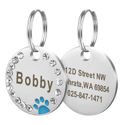 Rhinestone Name Tag for Dogs & Cats - Pawsitive Cuddles
