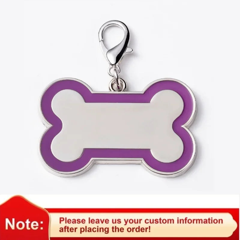 Custom Engraved Name Tag with Paw Print Design - Pawsitive Cuddles