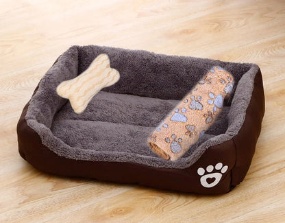 Warm Bone Washable Pet Bed for Dogs & Cats – Soft Cotton Nest - Pawsitive Cuddles