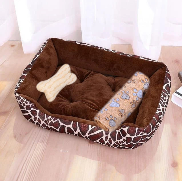 Warm Bone Washable Pet Bed for Dogs & Cats – Soft Cotton Nest - Pawsitive Cuddles