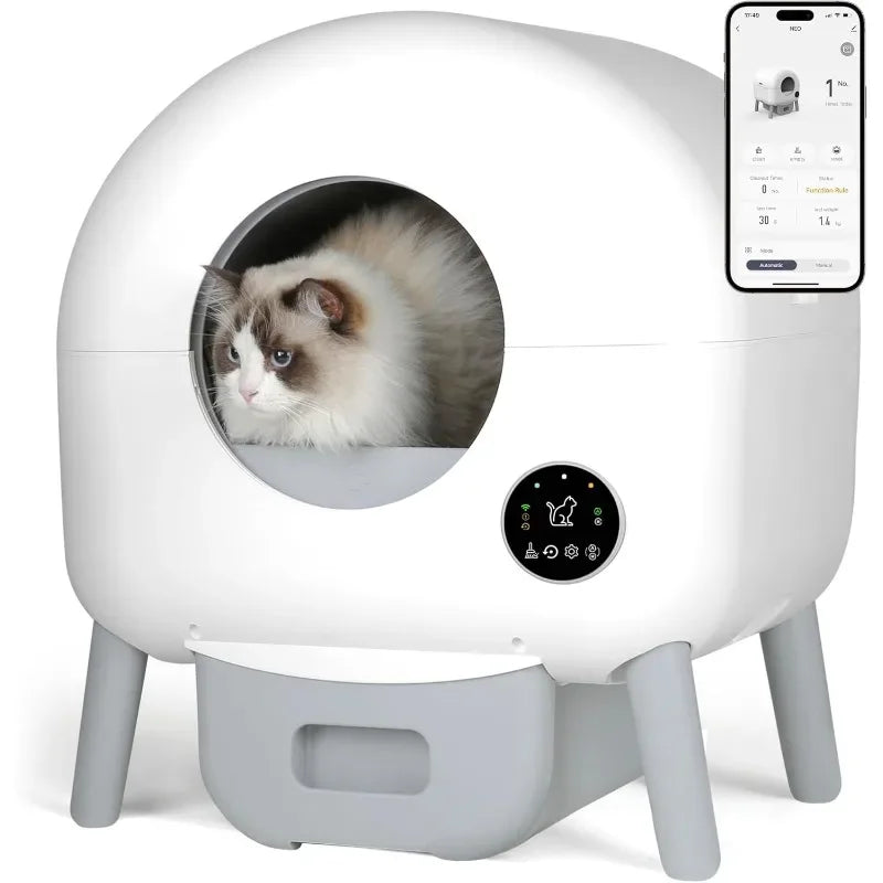Self-Cleaning, APP Remote Control Cat Litter Box - Pawsitive Cuddles