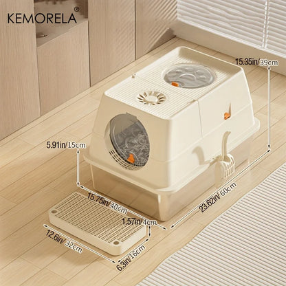 KEMORELA XL Stainless Steel Cat Litter Box - Pawsitive Cuddles