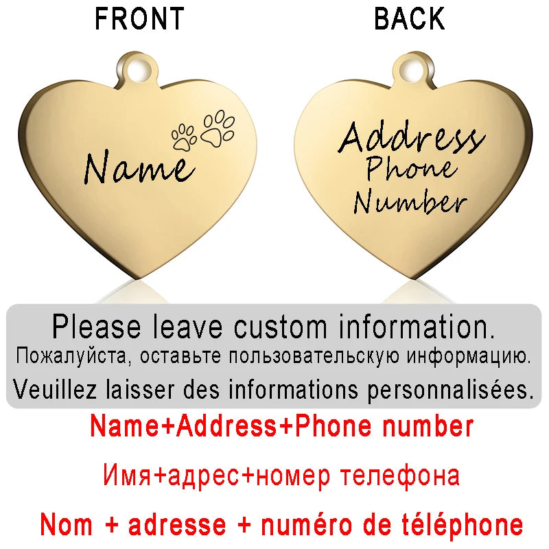 ustom Heart-Shaped Pet ID Tag - Pawsitive Cuddles
