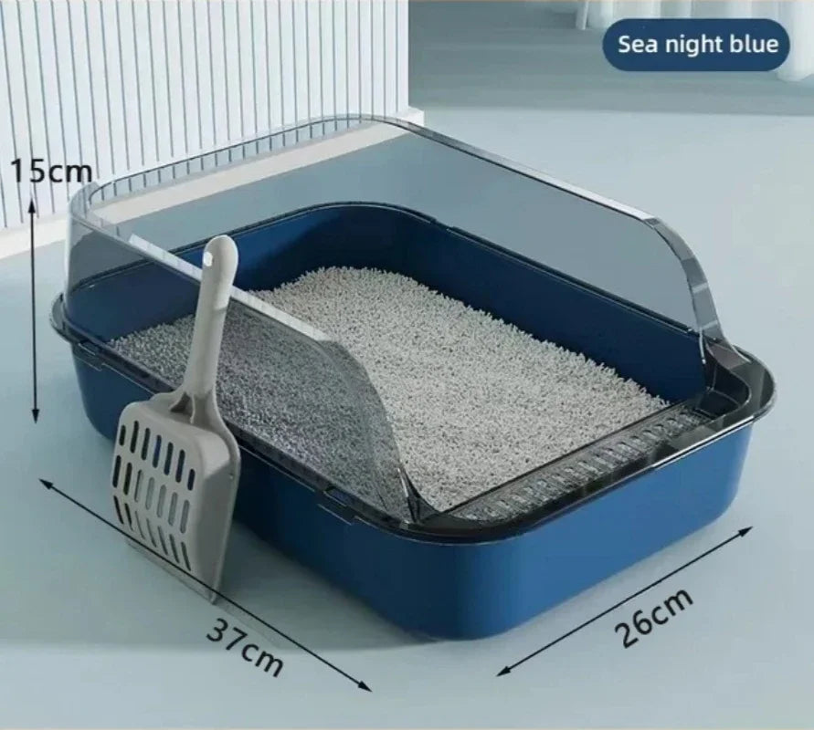 Kitty Sandbox Cat Litter Box Semi-enclosed Splashproof Cat Tray Cat Toilet Cleaning Basin Supplies Pet Toilet Kitten Tray Bedpan - Pawsitive Cuddles