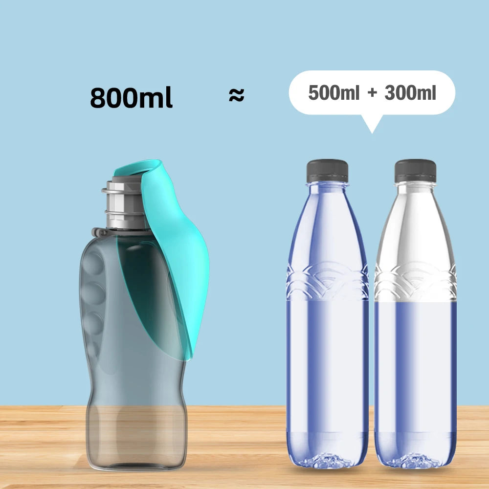 800ml Portable Dog Water Bottle For Big Dogs Pet Outdoor Travel Hiking Walking Foldable Drinking Bowl Golden Retriever Supplies - Pawsitive Cuddles
