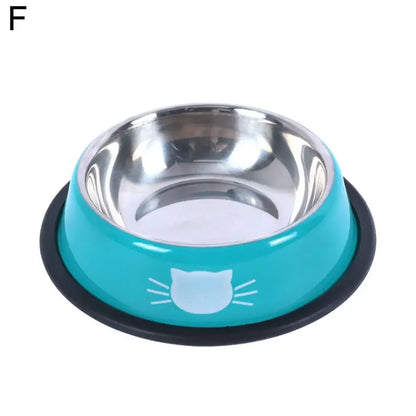 Stainless Steel Cat Food & Water Bowl – Non-Slip Base, Kitten Feeder - Pawsitive Cuddles