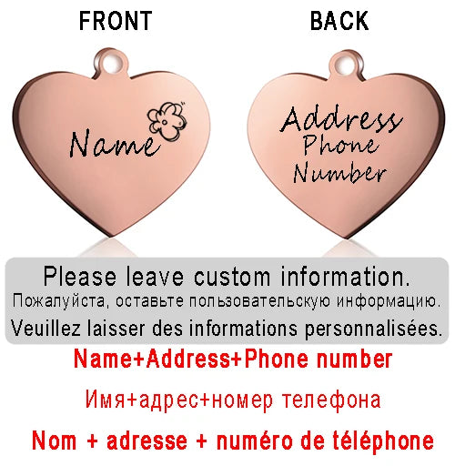 ustom Heart-Shaped Pet ID Tag - Pawsitive Cuddles