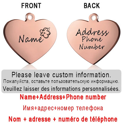 ustom Heart-Shaped Pet ID Tag - Pawsitive Cuddles