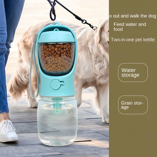 Portable Pet Water Bottle with Food Storage - Pawsitive Cuddles