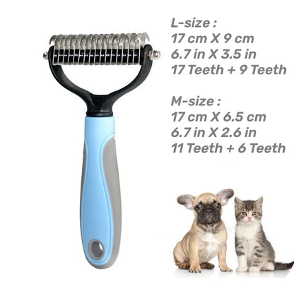 2-Sided Stainless Steel Pet Grooming Brush - Pawsitive Cuddles
