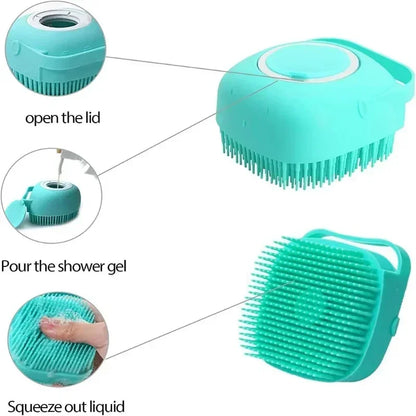 Pet Bathing Brush – Soft Silicone Massager for Dog & Cat Cleaning & Grooming - Pawsitive Cuddles