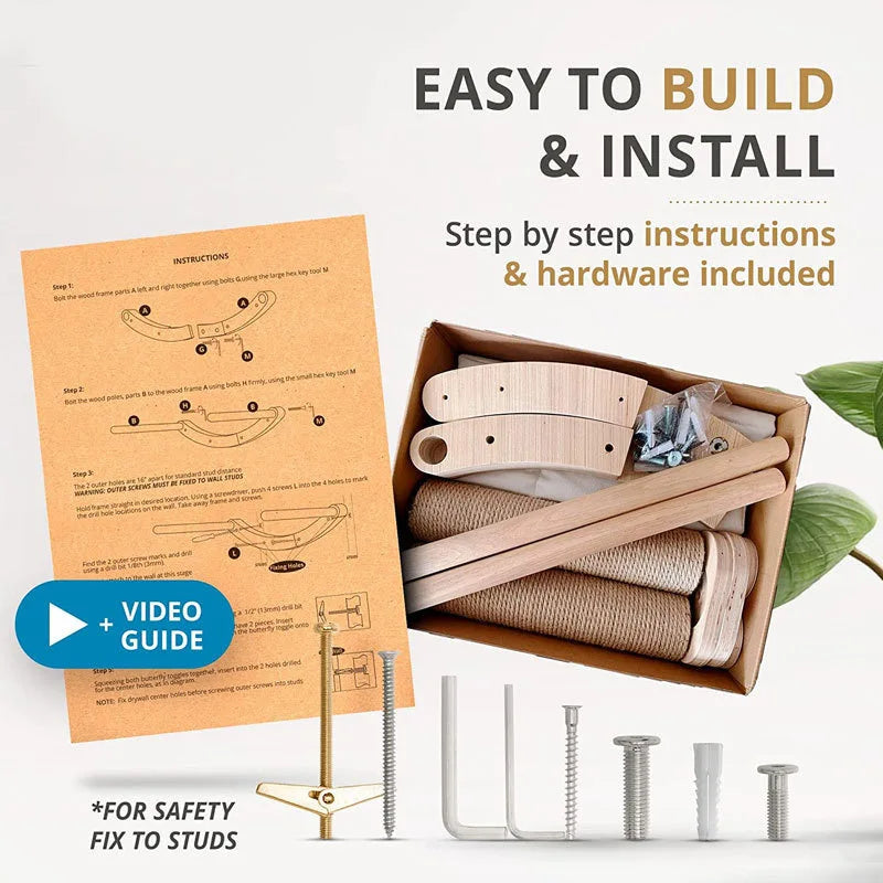 Climbing Wall Bed Nest with Cat Steps - Pawsitive Cuddles
