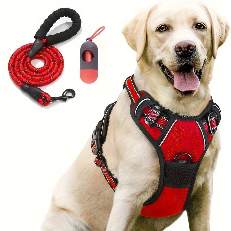 3 Pcs/set Anti-Escape Dog HarnessLeash And Poop Bag - Pawsitive Cuddles