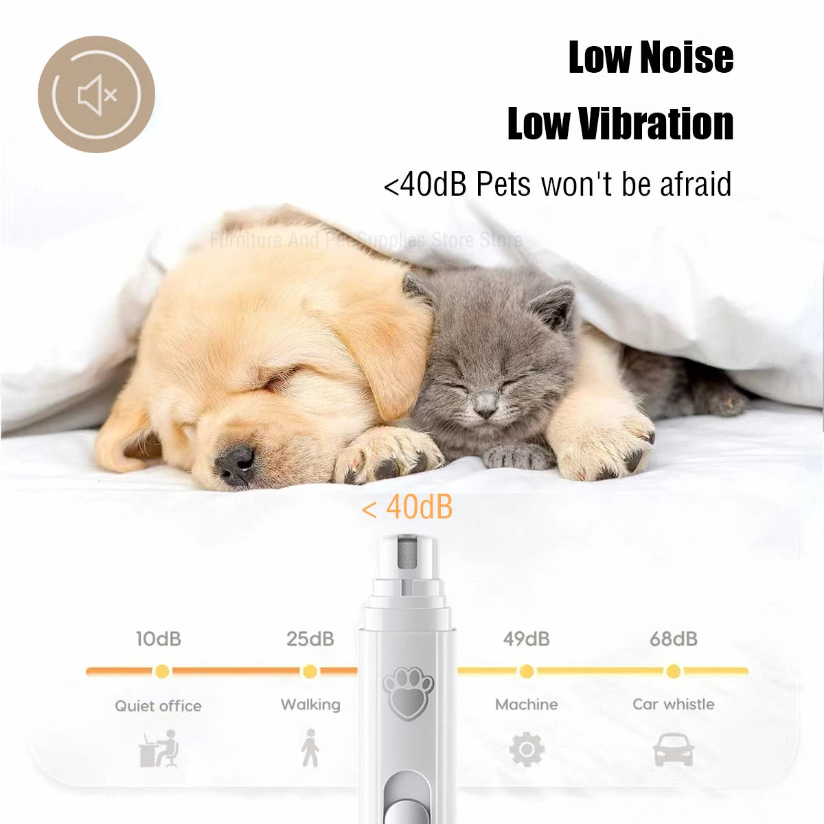 Electric Dog Nail Grinder Nail Clipper USB Rechargeable - Pawsitive Cuddles