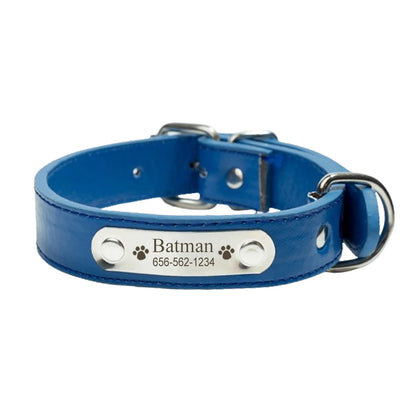 Personalized PU Leather Dog Collar - Pawsitive Cuddles