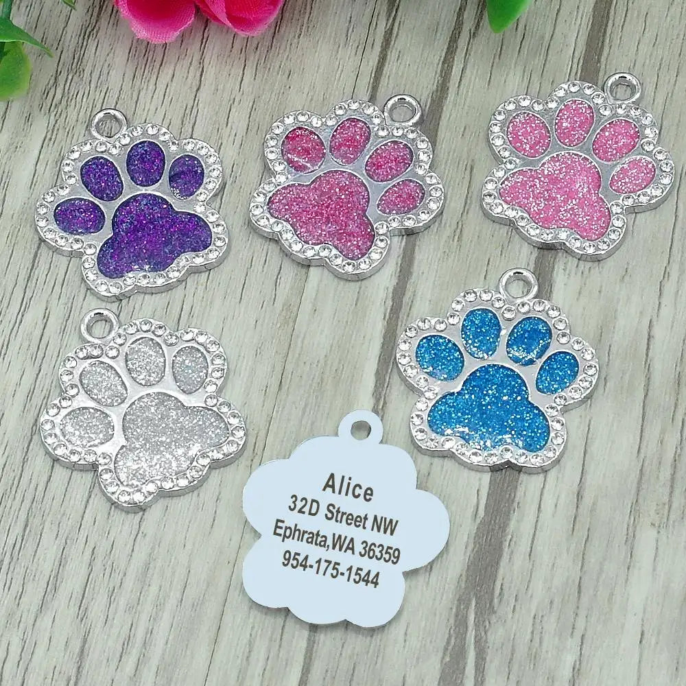 Rhinestone Name Tag for Dogs & Cats - Pawsitive Cuddles