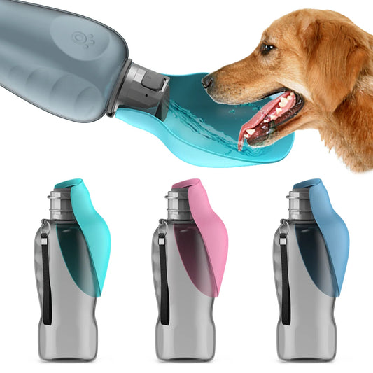 800ml Portable Dog Water Bottle For Big Dogs Pet Outdoor Travel Hiking Walking Foldable Drinking Bowl Golden Retriever Supplies - Pawsitive Cuddles
