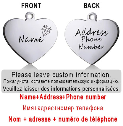 ustom Heart-Shaped Pet ID Tag - Pawsitive Cuddles
