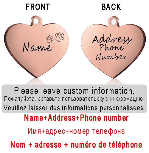 ustom Heart-Shaped Pet ID Tag - Pawsitive Cuddles