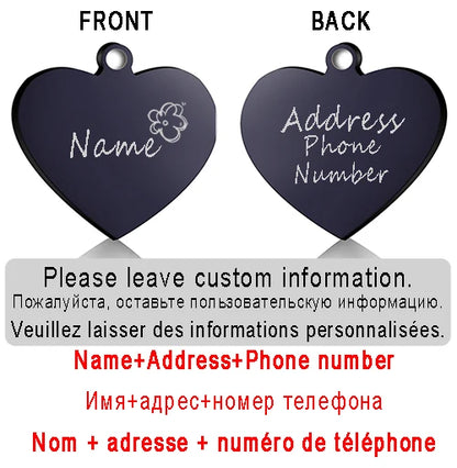 ustom Heart-Shaped Pet ID Tag - Pawsitive Cuddles