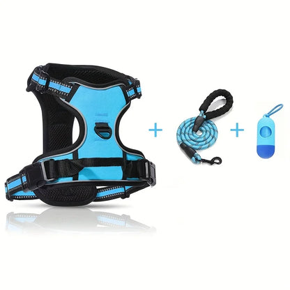 3 Pcs/set Anti-Escape Dog HarnessLeash And Poop Bag - Pawsitive Cuddles