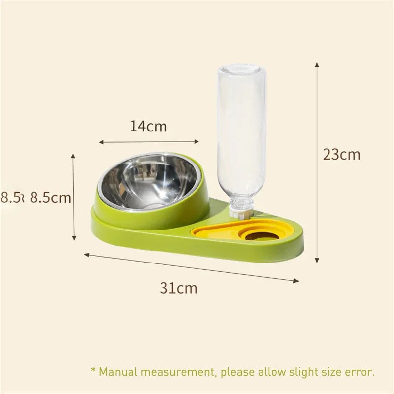 Double Cat Bowl Feeder – Large Capacity Food & Water Dispenser - Pawsitive Cuddles