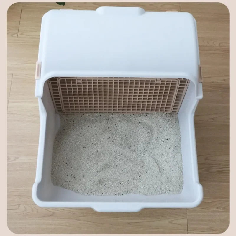 Semi-automatic Litter Box Anti-splash  Semi-enclosed - Pawsitive Cuddles