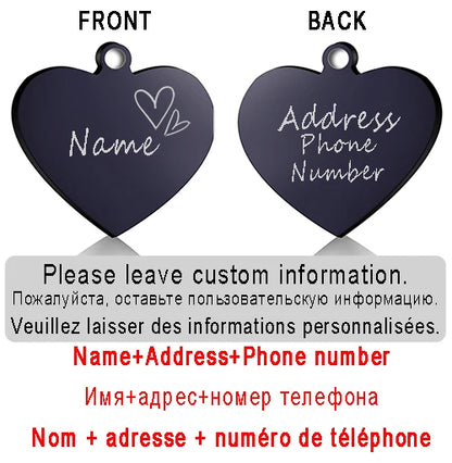 ustom Heart-Shaped Pet ID Tag - Pawsitive Cuddles