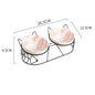 Tall Ceramic Double Cat Bowl - Pawsitive Cuddles