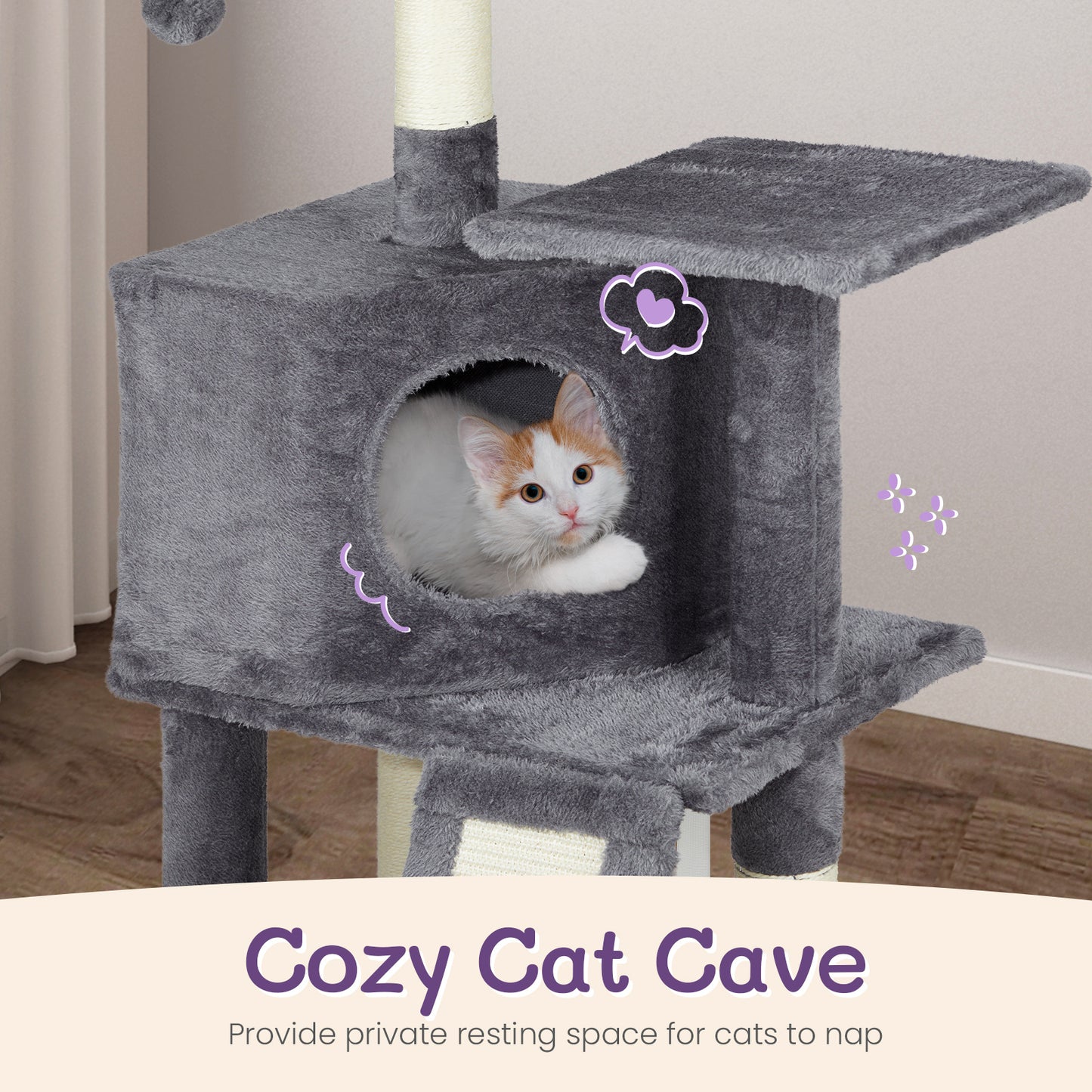47-Inch Trapezoidal Cat Climbing Frame