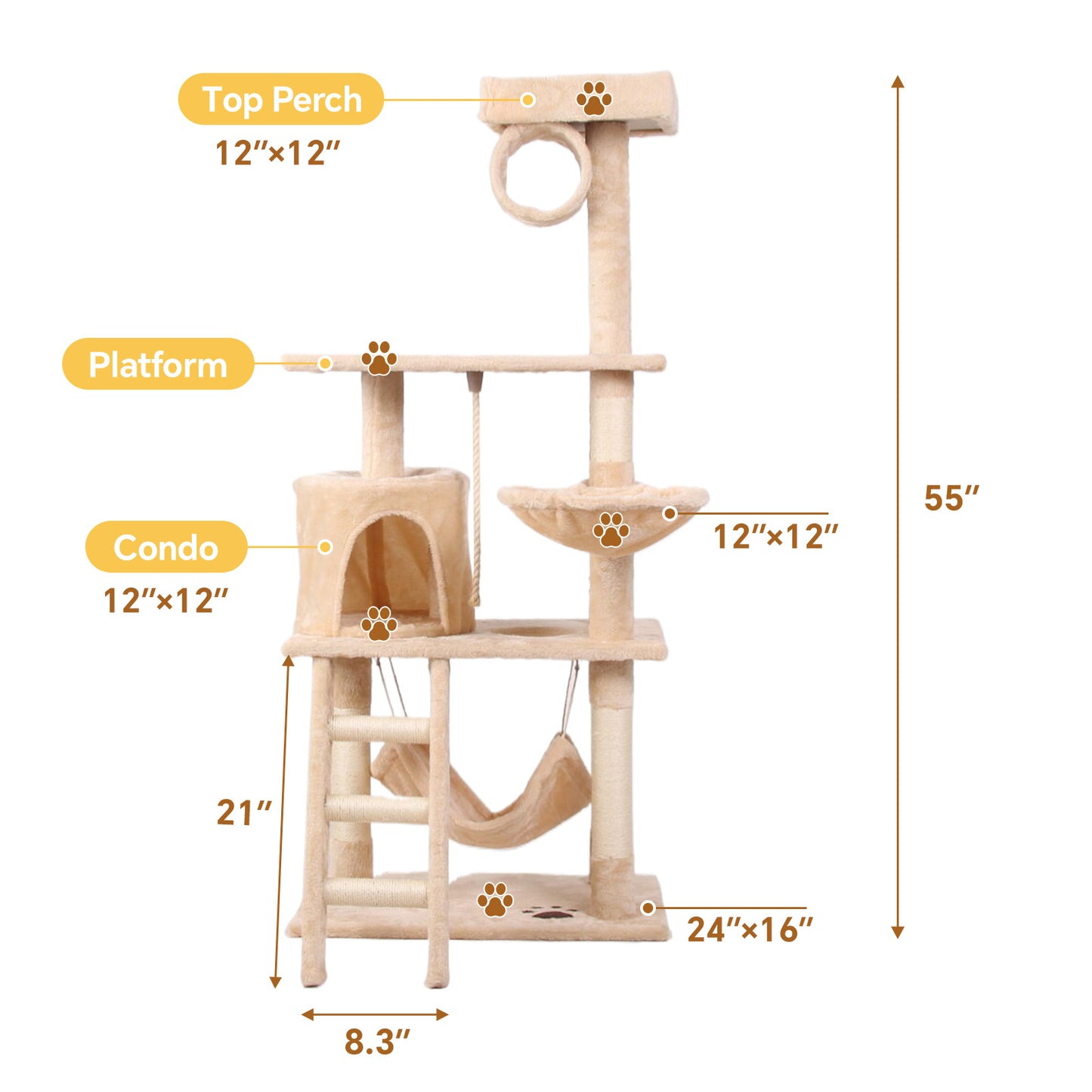 Multi-Level Indoor Cat Tower for Climbing